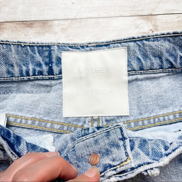 Mother Superior The Dazzler Ankle Lost It Blue Distressed Size 23 NWT - Picture 4 of 13